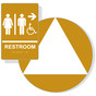 White on Gold California Title 24 Accessible Unisex Restroom Right Sign Set RRE-14819_DCT_Title24Set_White_on_Gold