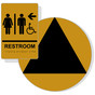 Black on Gold California Title 24 Accessible Unisex Restroom Left Sign Set RRE-14820_DCT_Title24Set_Black_on_Gold