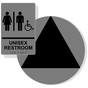 Black on Gray California Title 24 Accessible Unisex Restroom Sign Set RRE-14845_DCT_Title24Set_Black_on_Gray