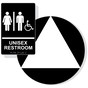 White on Black California Title 24 Accessible Unisex Restroom Sign Set RRE-14845_DCT_Title24Set_White_on_Black