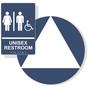 White on Navy California Title 24 Accessible Unisex Restroom Sign Set RRE-14845_DCT_Title24Set_White_on_Navy
