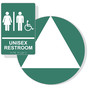 White on Pine Green California Title 24 Accessible Unisex Restroom Sign Set RRE-14845_DCT_Title24Set_White_on_PineGreen