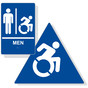 Blue Braille MEN Restroom Sign Set with Dynamic Accessibility Symbol RRE-150_190R_DTS_Set_White_on_Blue