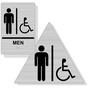 Brushed Silver ADA Braille Accessible MEN Restroom Sign Set RRE-150_DTS_Set_Black_on_BrushedSilver