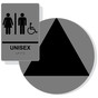 Black on Gray California Title 24 Accessible Unisex Restroom Sign Set RRE-19618_DCT_Title24Set_Black_on_Gray