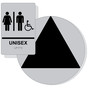 Black on Silver California Title 24 Accessible Unisex Restroom Sign Set RRE-19618_DCT_Title24Set_Black_on_Silver