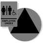 Black on Gray California Title 24 Accessible Unisex Employee Restroom Sign Set RRE-19619_DCT_Title24Set_Black_on_Gray