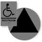 Black on Gray California Title 24 Accessible Unisex Restroom Sign Set RRE-35193_DCT_Title24Set_Black_on_Gray