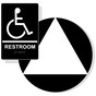 White on Black California Title 24 Accessible Unisex Restroom Sign Set RRE-35193_DCT_Title24Set_White_on_Black
