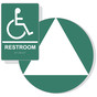 White on Pine Green California Title 24 Accessible Unisex Restroom Sign Set RRE-35193_DCT_Title24Set_White_on_PineGreen