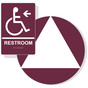 White on Burgundy California Title 24 Accessible Unisex Restroom Left Sign Set RRE-35195_DCT_Title24Set_White_on_Burgundy