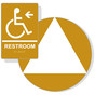 White on Gold California Title 24 Accessible Unisex Restroom Left Sign Set RRE-35195_DCT_Title24Set_White_on_Gold