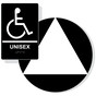 White on Black California Title 24 Accessible Unisex Restroom Sign Set RRE-35196_DCT_Title24Set_White_on_Black