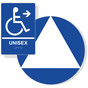 White on Blue California Title 24 Accessible Unisex Restroom Right Sign Set RRE-35197_DCT_Title24Set_White_on_Blue