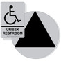 Black on Silver California Title 24 Accessible Unisex Restroom Sign Set RRE-35199_DCT_Title24Set_Black_on_Silver