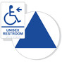 Blue on White California Title 24 Accessible Unisex Restroom Left Sign Set RRE-35201_DCT_Title24Set_Blue_on_White
