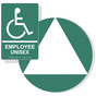 White on Pine Green California Title 24 Accessible Employee Unisex Restroom Sign Set RRE-35202_DCT_Title24Set_White_on_PineGreen