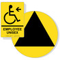 Black on Yellow California Title 24 Accessible Employee Unisex Restroom Left Sign Set RRE-35204_DCT_Title24Set_Black_on_Yellow