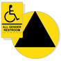 Black on Yellow California Title 24 Accessible All Gender Restroom Sign Set RRE-35205_DCT_Title24Set_Black_on_Yellow