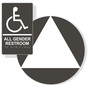 Charcoal Gray Gender-Neutral Wheelchair Accessible Braille Sign - Title 24