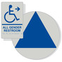 Blue on Pearl Gray California Title 24 Accessible All Gender Restroom Right Sign Set RRE-35206_DCT_Title24Set_Blue_on_PearlGray
