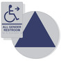 Marine Blue on Silver California Title 24 Accessible All Gender Restroom Right Sign Set RRE-35206_DCT_Title24Set_MarineBlue_on_Silver
