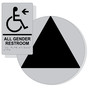Black on Silver California Title 24 Accessible All Gender Restroom Left Sign Set RRE-35207_DCT_Title24Set_Black_on_Silver
