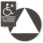 White on Charcoal Gray California Title 24 Accessible All Gender Restroom Left Sign Set RRE-35207_DCT_Title24Set_White_on_CharcoalGray