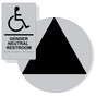 Black on Silver California Title 24 Accessible Gender Neutral Restroom Sign Set RRE-35208_DCT_Title24Set_Black_on_Silver