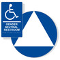 White on Blue California Title 24 Accessible Gender Neutral Restroom Sign Set RRE-35208_DCT_Title24Set_White_on_Blue