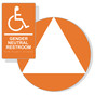 White on Orange California Title 24 Accessible Gender Neutral Restroom Sign Set RRE-35208_DCT_Title24Set_White_on_Orange
