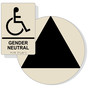 Black on Almond California Title 24 Accessible Gender Neutral Restroom Sign Set RRE-35211_DCT_Title24Set_Black_on_Almond