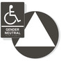 White on Charcoal Gray California Title 24 Accessible Gender Neutral Restroom Sign Set RRE-35211_DCT_Title24Set_White_on_CharcoalGray