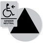 Black on Silver California Title 24 Accessible Gender Neutral Restroom Left Sign Set RRE-35213_DCT_Title24Set_Black_on_Silver