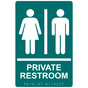 Bahama Blue ADA Braille PRIVATE RESTROOM Sign with Symbol RRE-14816_White_on_BahamaBlue