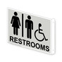 Projection-Mount Pearl Gray Accesible RESTROOMS Sign With Symbol RRE-7015Proj-Black_on_PearlGray