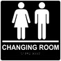 Square Black ADA Braille CHANGING ROOM Sign - RRE-14774-99_White_on_Black