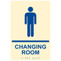Ivory ADA Braille Men's CHANGING ROOM Sign with Symbol RRE-14778_Blue_on_Ivory