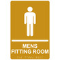 Gold ADA Braille MENS FITTING ROOM Sign RRE-14807_White_on_Gold