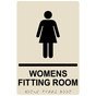 Almond ADA Braille WOMENS FITTING ROOM Sign with Symbol RRE-14858_Black_on_Almond
