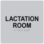 Square Silver ADA Braille LACTATION ROOM Sign RRE-37148-99-Black_on_Silver