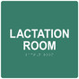 Square Pine Green ADA Braille LACTATION ROOM Sign RRE-37148-99-White_on_PineGreen