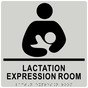 Square Pearl Gray ADA Braille LACTATION EXPRESSION ROOM Sign With Symbol RRE-37152-99-Black_on_PearlGray