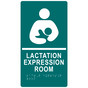 Bahama Blue ADA Braille LACTATION EXPRESSION ROOM Sign with Symbol RRE-37152-White_on_BahamaBlue