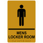 Gold ADA Braille MENS LOCKER ROOM Sign with Symbol RRE-690_Black_on_Gold