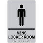 Silver ADA Braille MENS LOCKER ROOM Sign with Symbol RRE-690_Black_on_Silver
