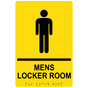 Yellow ADA Braille MENS LOCKER ROOM Sign with Symbol RRE-690_Black_on_Yellow