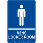 Blue ADA Braille MENS LOCKER ROOM Sign with Symbol RRE-690_White_on_Blue