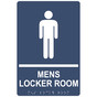 Navy ADA Braille MENS LOCKER ROOM Sign with Symbol RRE-690_White_on_Navy