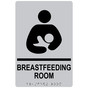 Silver ADA Braille BREASTFEEDING ROOM Sign with Symbol RRE-925_Black_on_Silver